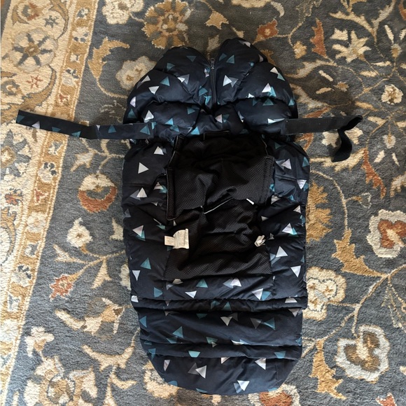 7AM Enfant Stroller Footmuff Blanket 212 Evolution, Aqua Triangles, Cotton - Picture 4 of 7